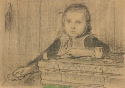 Girl At The Stove Study