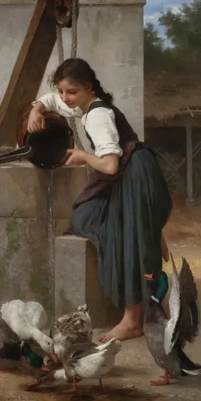 Girl At The Well Un Coin De Ferme