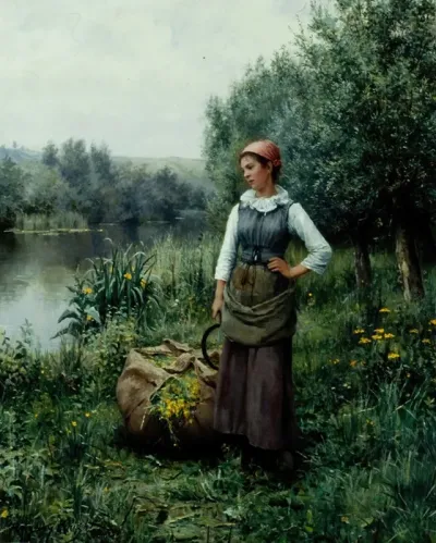 Girl By A Stream Flanders