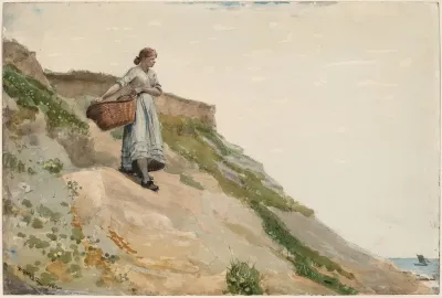 Girl Carrying A Basket
