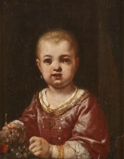 Girl Holding A Bunch Of Grapes