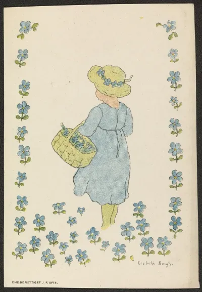 Girl Holding Flower Basket