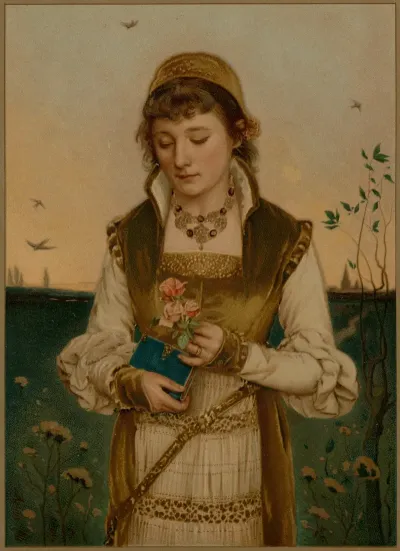 Girl Holding Flowers 3