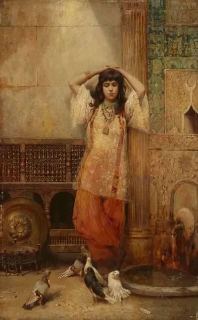 Girl In A Courtyard Algiers