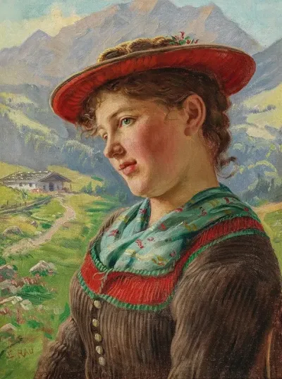 Girl In A Mountain Setting