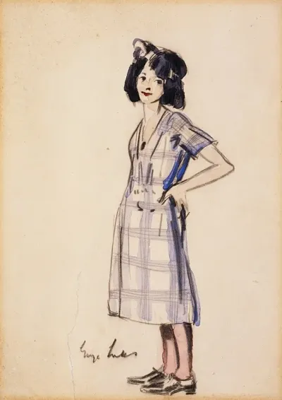 Girl In Checkered Dress