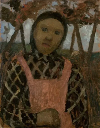 Girl In Dusk With Plaid Blouse
