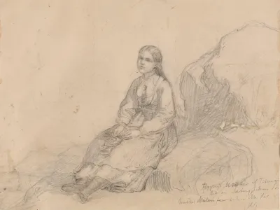Girl In Mountain Landscape