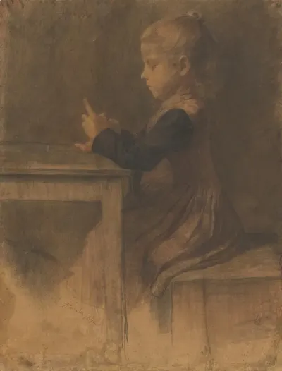 Girl Knitting 3