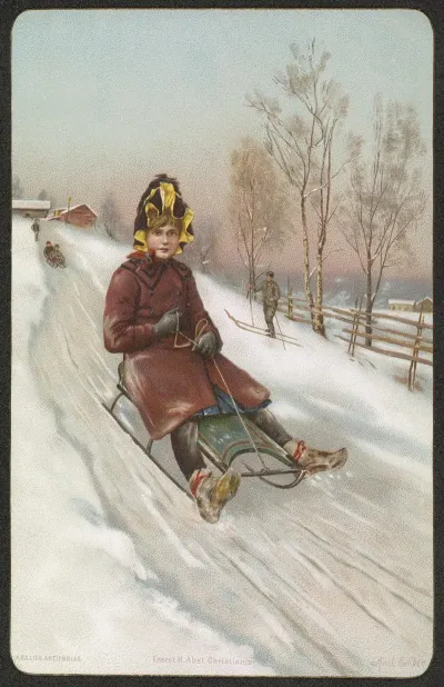 Girl On Sled
