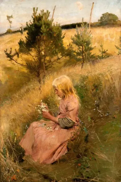 Girl Picking Flowers 2