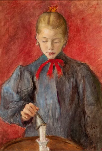 Girl Putting Out A Candle