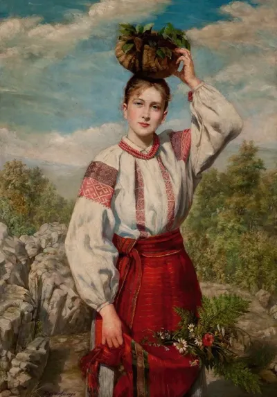 Girl Returning From The Forest