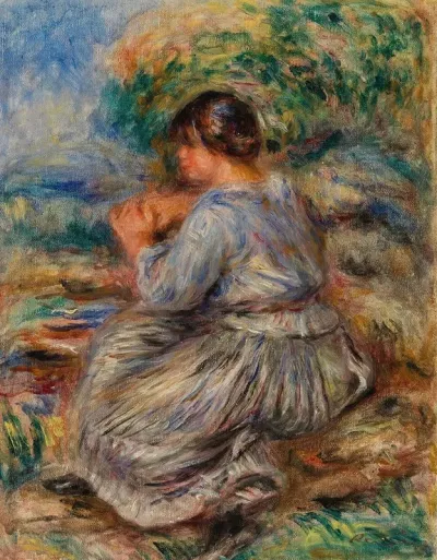 Girl Seated In A Landscape Jeune Fille Assise Dans Un Jardin
