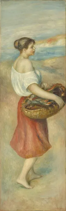 Girl With A Basket Of Fish