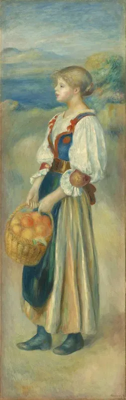 Girl With A Basket Of Oranges