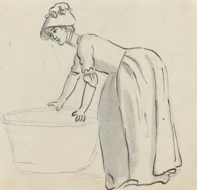 Girl With A Bonnet At Work Recto