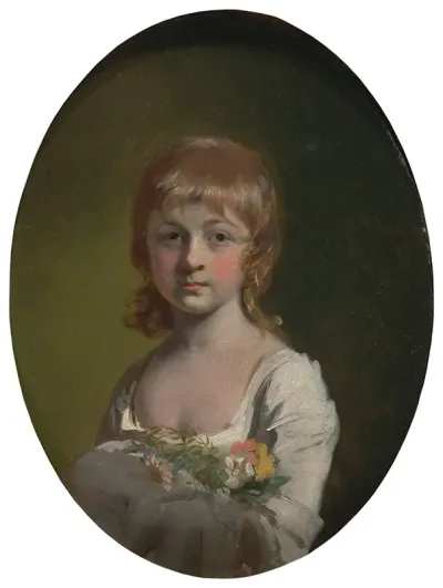 Girl With A Bouquet Of Flowers