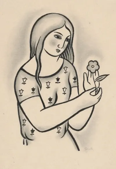 Girl With A Flower