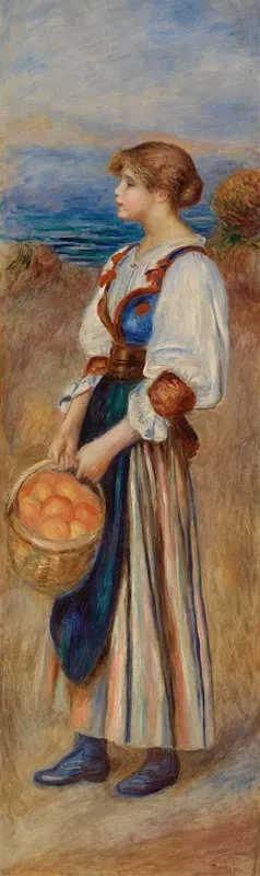 Girl With Basket Of Oranges Marchande Doranges
