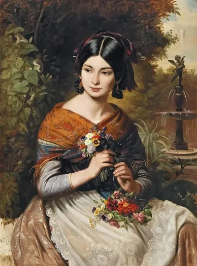 Girl With Flowers 2
