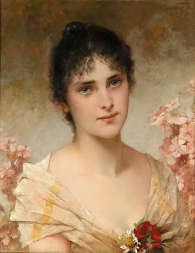 Girl With Flowers Madchen Mit Blumen