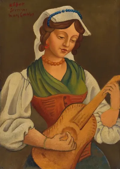Girl With Mandolin After Gino Severini