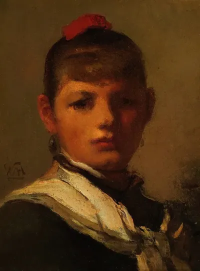 Girl With Red Hair Ribbon 2