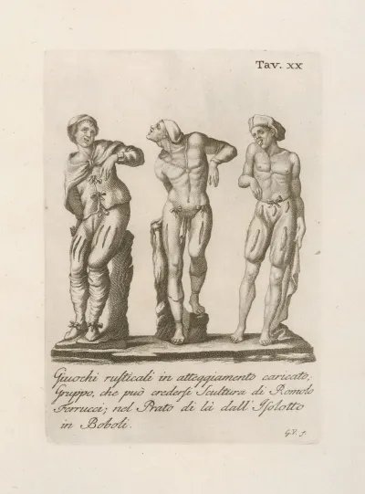 Giuochi Rusticali In Atteggiamento Caricato Gruppo Che Puo Credersi Scultura Di Romolo Ferrucci