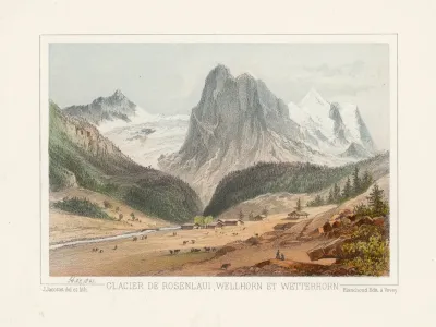 Glacier De Rosenlaui Wellhorn Et Wetterhorn