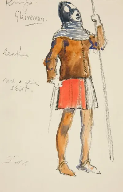 Glaiveman Costume Sketch For Henry Irvings Planned Production Of King Richard Ii