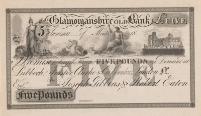 Glamorganshire Old Bank Five Pound Note