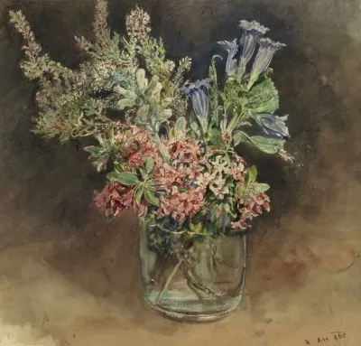 Glas Met Alpenbloemen