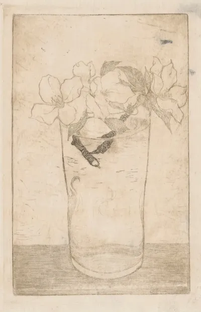 Glas Met Bloesemtakken