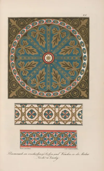 Glasmosaik An Verschiedenen Decken Und Wanden In Der Markus Kirche Zu Venedig