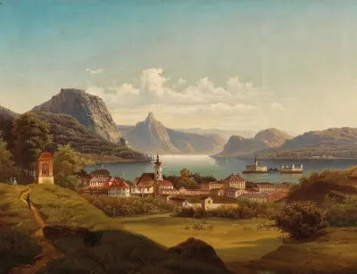 Gmunden Mit Schlos Ort Am Traunsee