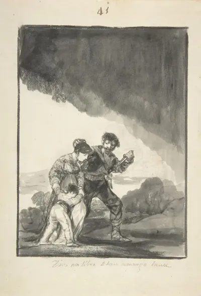 God Save Us From Such A Bitter Fate A Bandit Threatening A Woman And A Child With A Knife