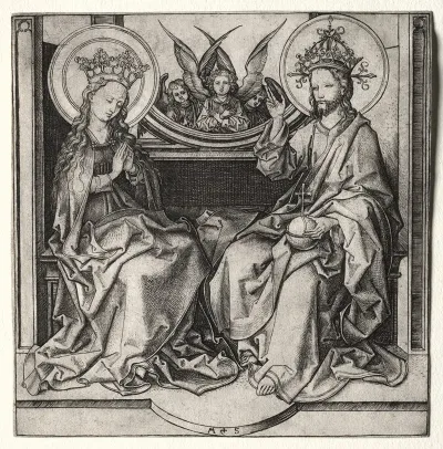 God The Father And The Blessed Virgin Enthroned Attended By Angels