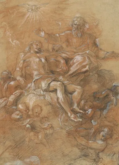 God The Father And The Holy Spirit Receiving The Body Of Christ