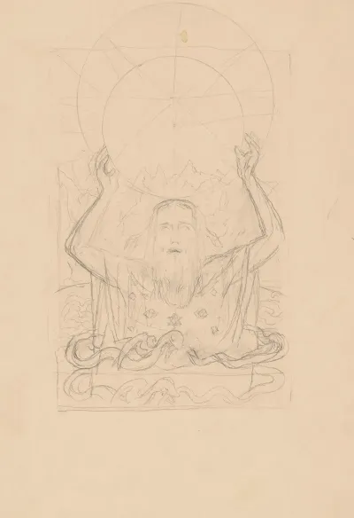 God The Father Holding The Globe Above His Head