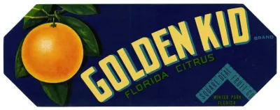 Golden Kid Brand Florida Citrus Label
