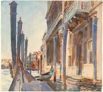 Gondola Moorings On The Grand Canal