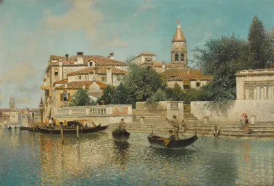 Gondolas On A Venetian Canal 2