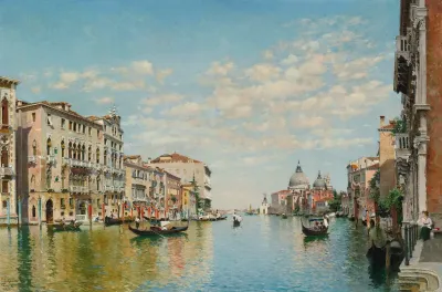 Gondoliers On The Grand Canal Venice