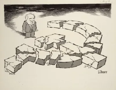 Gorbachev Beholds A Shattered Hammer And Sickle