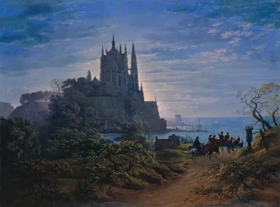Gothic Church On A Rock By The Sea