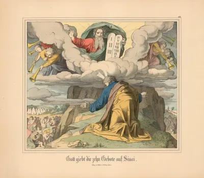 Gott Giebt Die Zehn Gebote Auf Sinai
