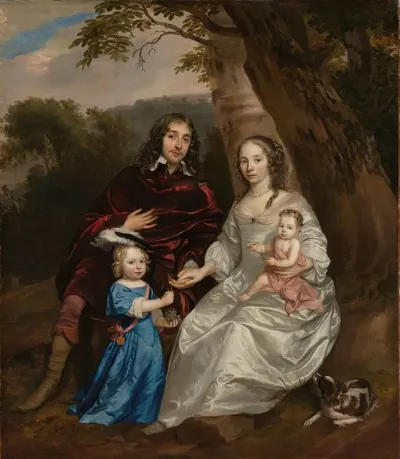Govert Van Slingelandt 1623 90 Lord Of Dubbeldam With His First Wife Christina Van Beveren And Their Two Sons