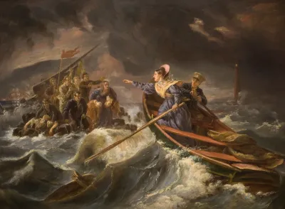 Grace Darling And Her Father Rescuing Survivors From The Wreck Of The Forfarshire On The Farne Islands Sept 7th 1838