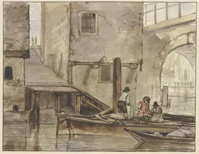 Gracht Mit Zwei Ruderbooten